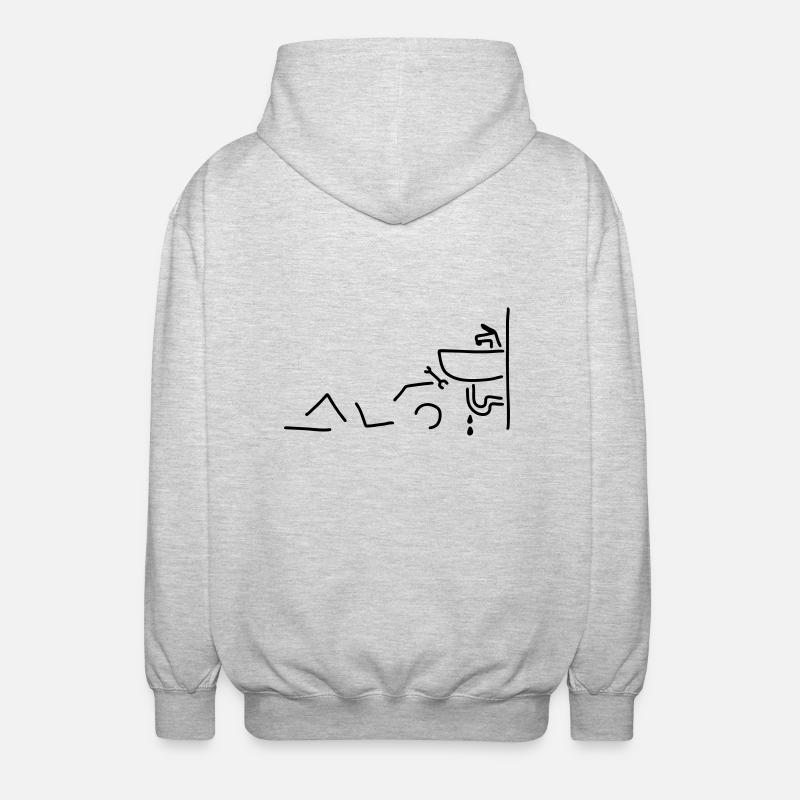 klempner repariert - Unisex Kapuzenjacke - Hellgrau meliert