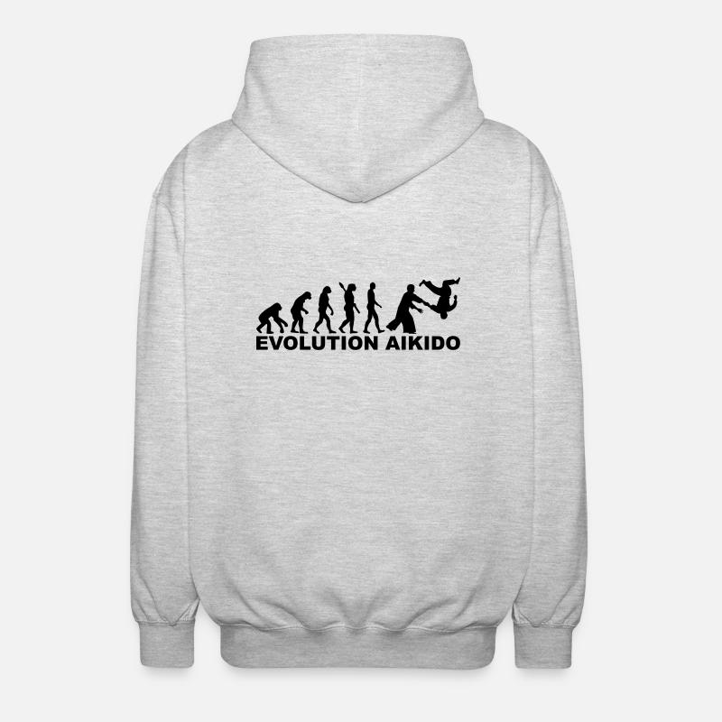 Evolution Aikido - Unisex Hooded Jacket - light heather grey