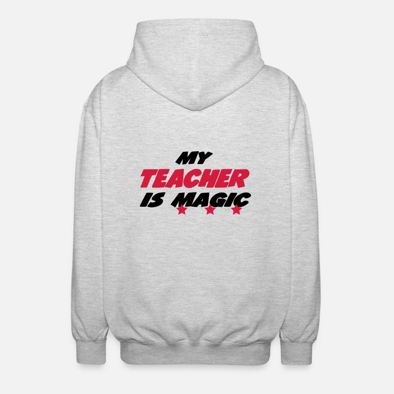 My teacher is magic - Veste à capuche unisexe - gris clair chiné