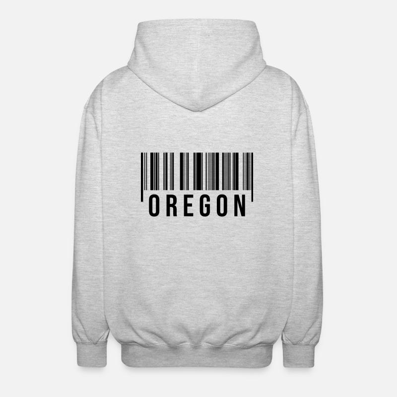 Code-barres de l’Oregon - Veste à capuche unisexe - gris clair chiné