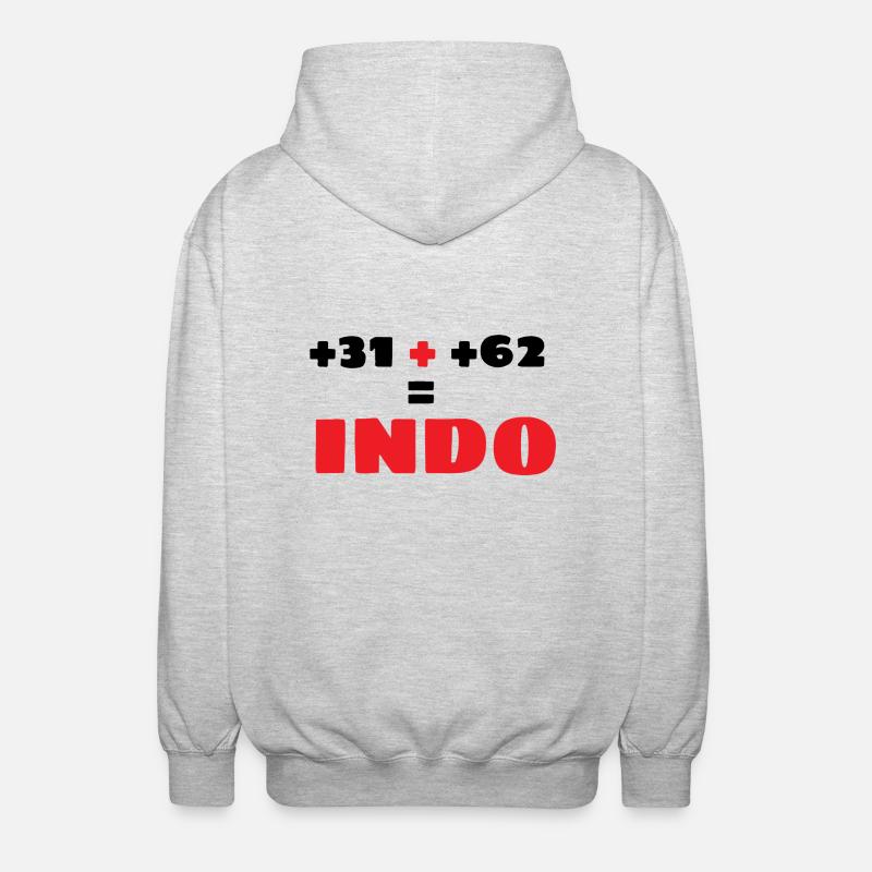INDONET Préfixe Indo - Veste à capuche unisexe - gris clair chiné