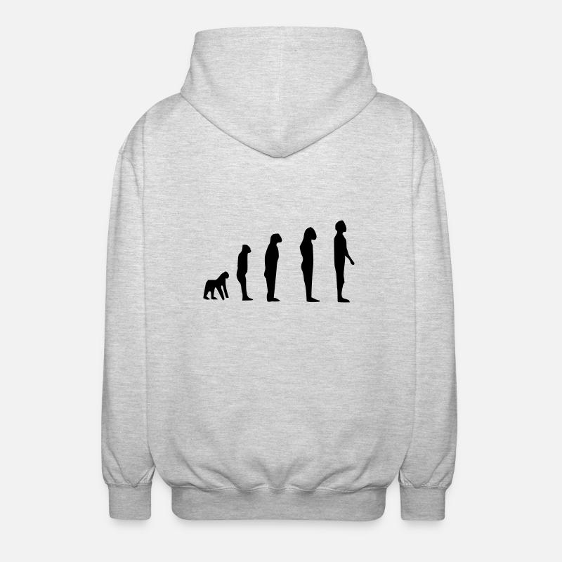 Evolution darwin - Unisex Hooded Jacket - light heather grey