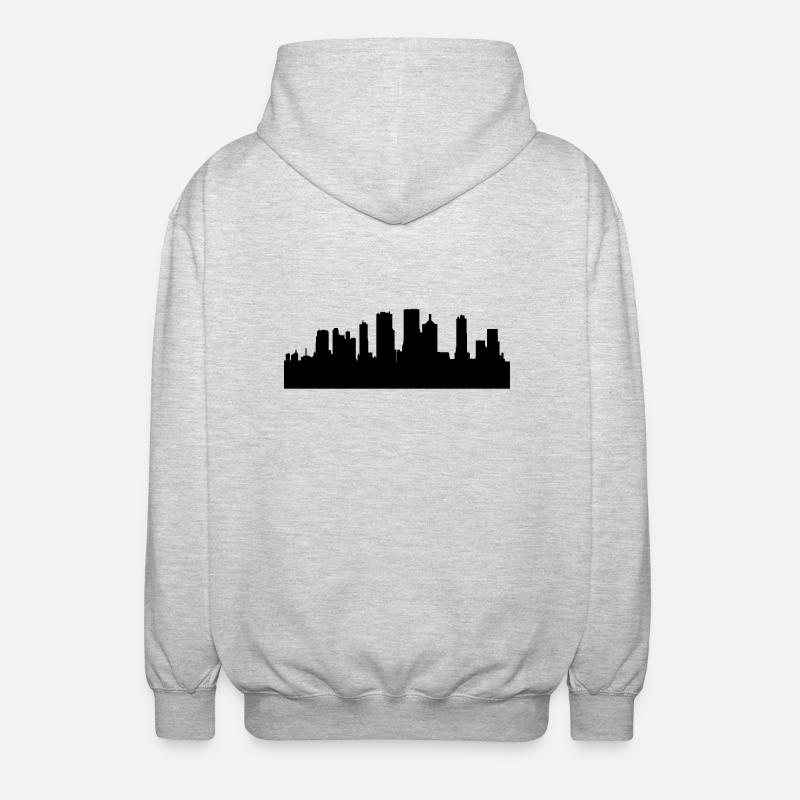 Skyscraper city - Unisex Kapuzenjacke - Hellgrau meliert
