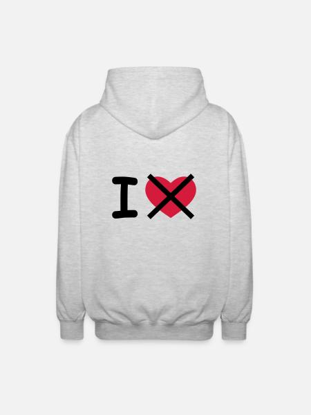 I Hate - Unisex Hooded Jacket - light heather grey