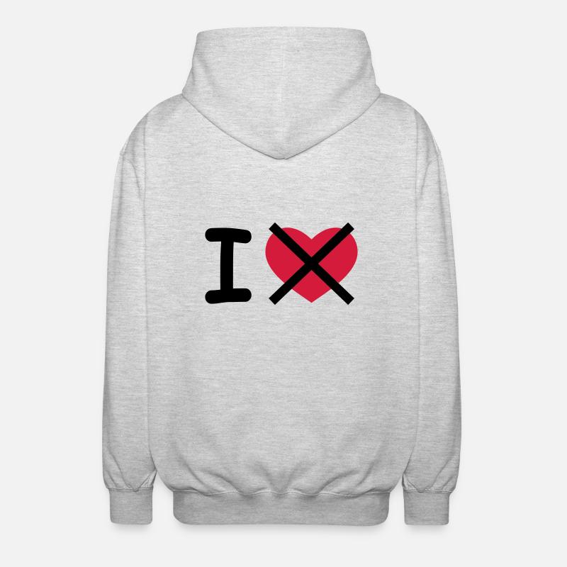 I Hate - Unisex Kapuzenjacke - Hellgrau meliert