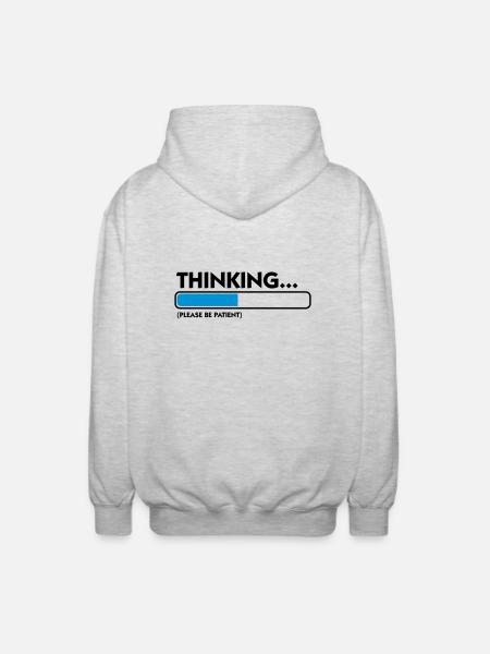 I m thinking .... Patience please! - Unisex Hooded Jacket - light heather grey