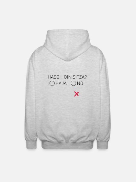 Hasch oin? - Unisex Kapuzenjacke - Hellgrau meliert