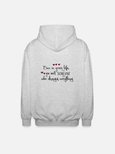 Liebe - Unisex Kapuzenjacke - Hellgrau meliert