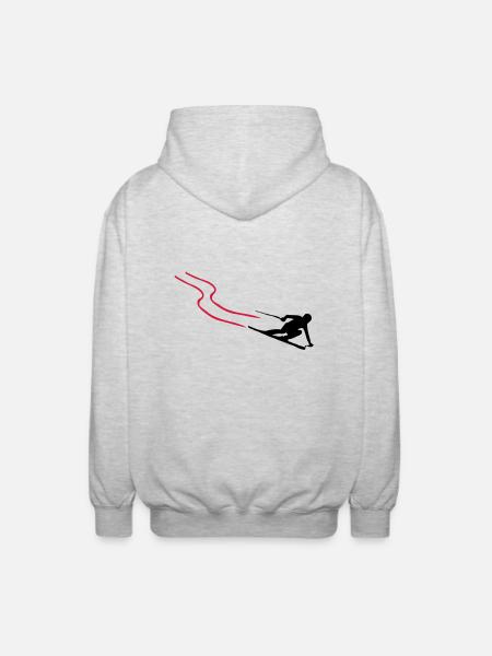 ski - Unisex Kapuzenjacke - Hellgrau meliert
