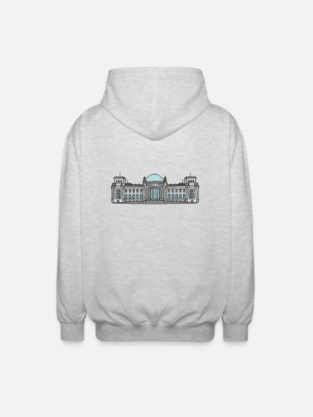 Reichstag building BERLIN c - Unisex Hooded Jacket - light heather grey