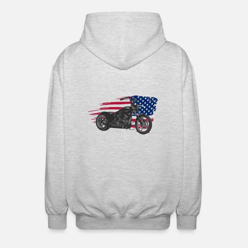 custom usa - Veste à capuche unisexe - gris clair chiné