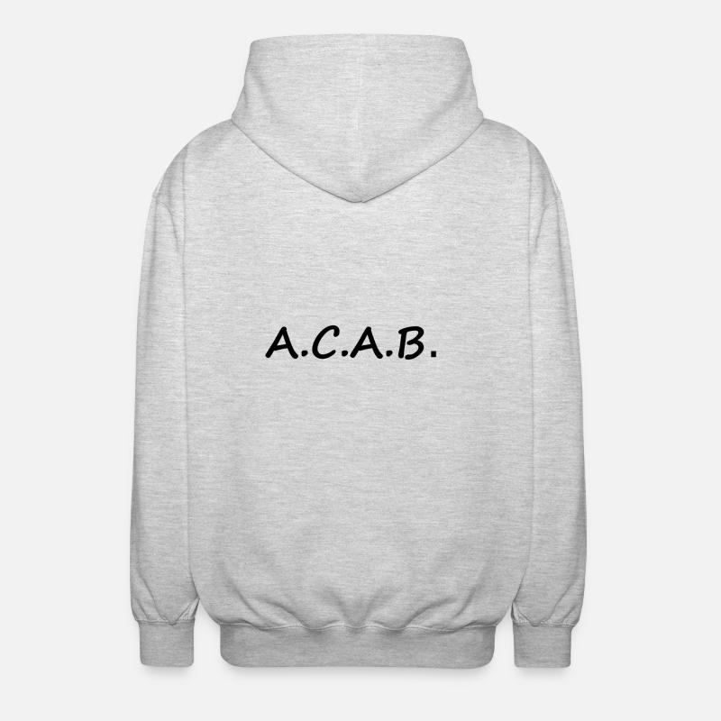 ACAB, Freizeit, Sport,1312, Polizei - Unisex Kapuzenjacke - Hellgrau meliert