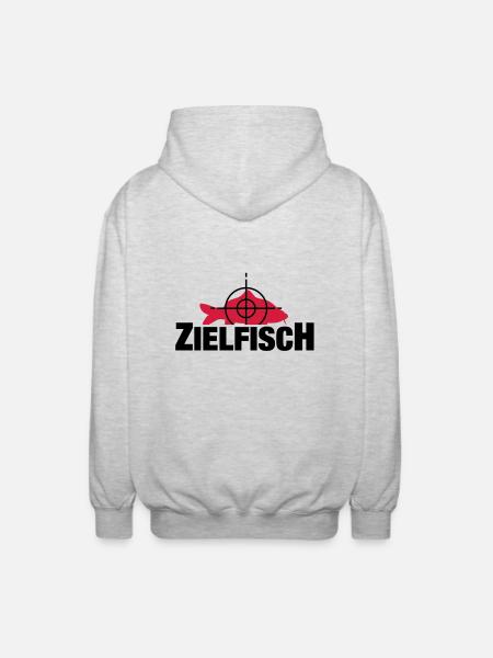zielfisch_f2 - Unisex Kapuzenjacke - Hellgrau meliert