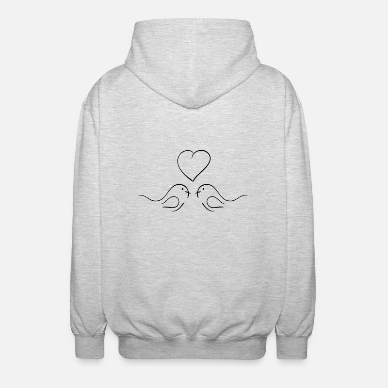 coeur oiseau - Veste à capuche unisexe - gris clair chiné