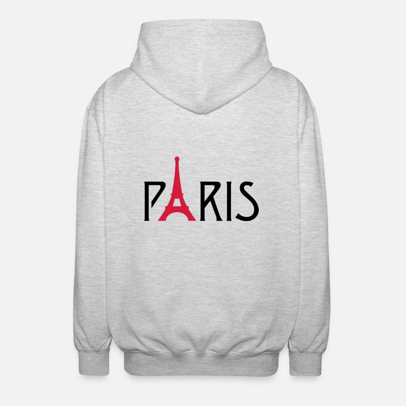 Paris Tour Eiffel - Veste à capuche unisexe - gris clair chiné
