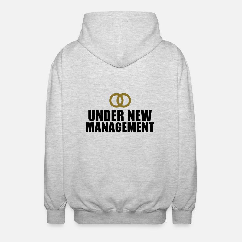 Under New Management Mariage - Veste à capuche unisexe - gris clair chiné