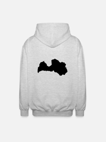 Latvia Latvia - Unisex Hooded Jacket - light heather grey