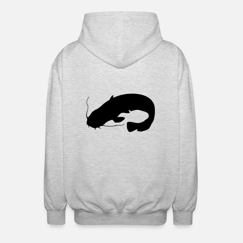 Poisson-chat - Veste à capuche unisexe - gris clair chiné