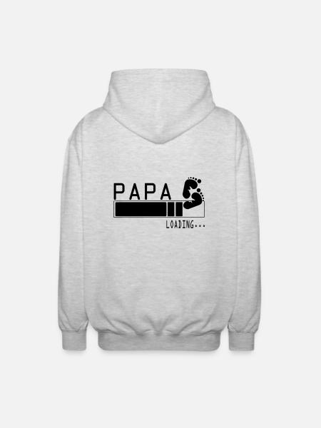 Papa - Unisex Kapuzenjacke - Hellgrau meliert