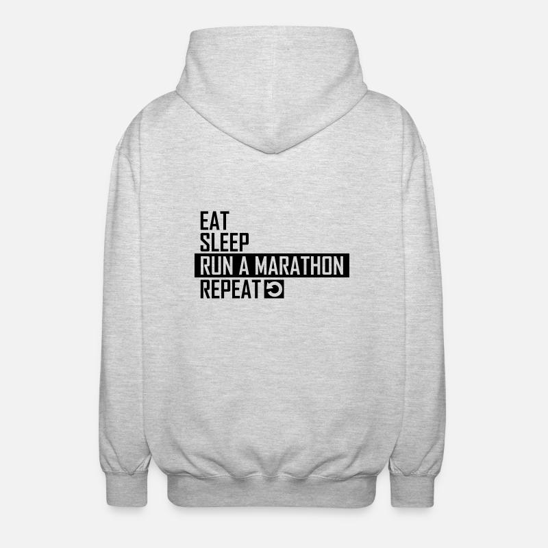 run a marathon - Unisex Hooded Jacket - light heather grey
