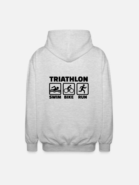 Triathlon - Unisex Kapuzenjacke - Hellgrau meliert