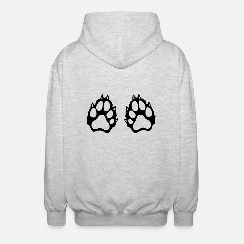 Bär - Unisex Kapuzenjacke - Hellgrau meliert