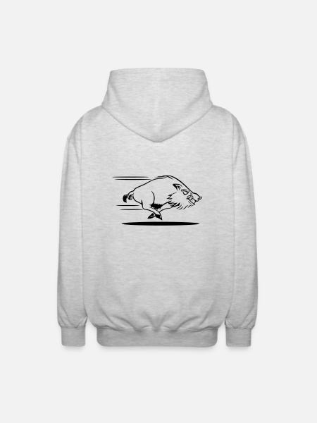 Wild boar dangerous race - Unisex Hooded Jacket - light heather grey