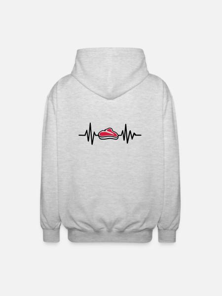 Fleisch - Unisex Kapuzenjacke - Hellgrau meliert