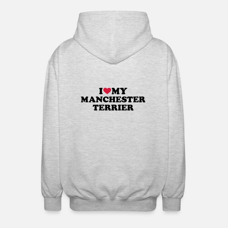 Manchester Terrier - Unisex Kapuzenjacke - Hellgrau meliert