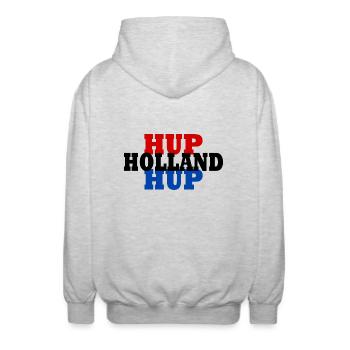 Hup holland hup - Unisex Kapuzenjacke - Hellgrau meliert - Hinten - AI Model Male 185 light (185cm)