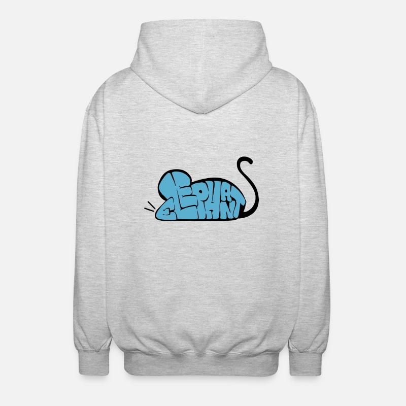 Graff Mouse-Elephant - Unisex Hooded Jacket - light heather grey
