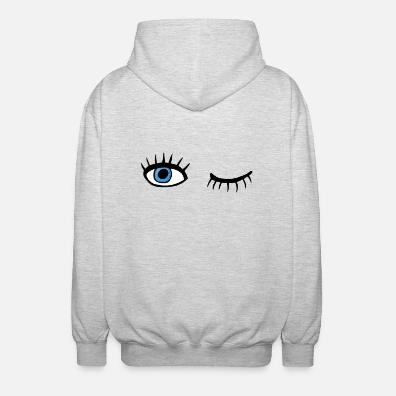 zwinkernde Augen - Unisex Kapuzenjacke - Hellgrau meliert