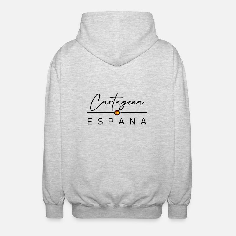 Espagne - Carthagène - Espagne - España - Veste à capuche unisexe - gris clair chiné