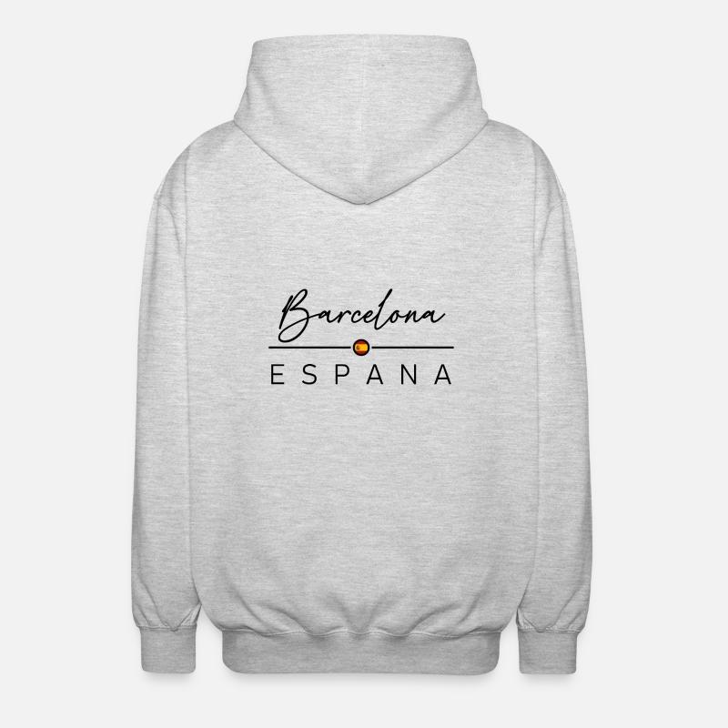 Espagne - Barcelone - Espagne - España - Veste à capuche unisexe - gris clair chiné