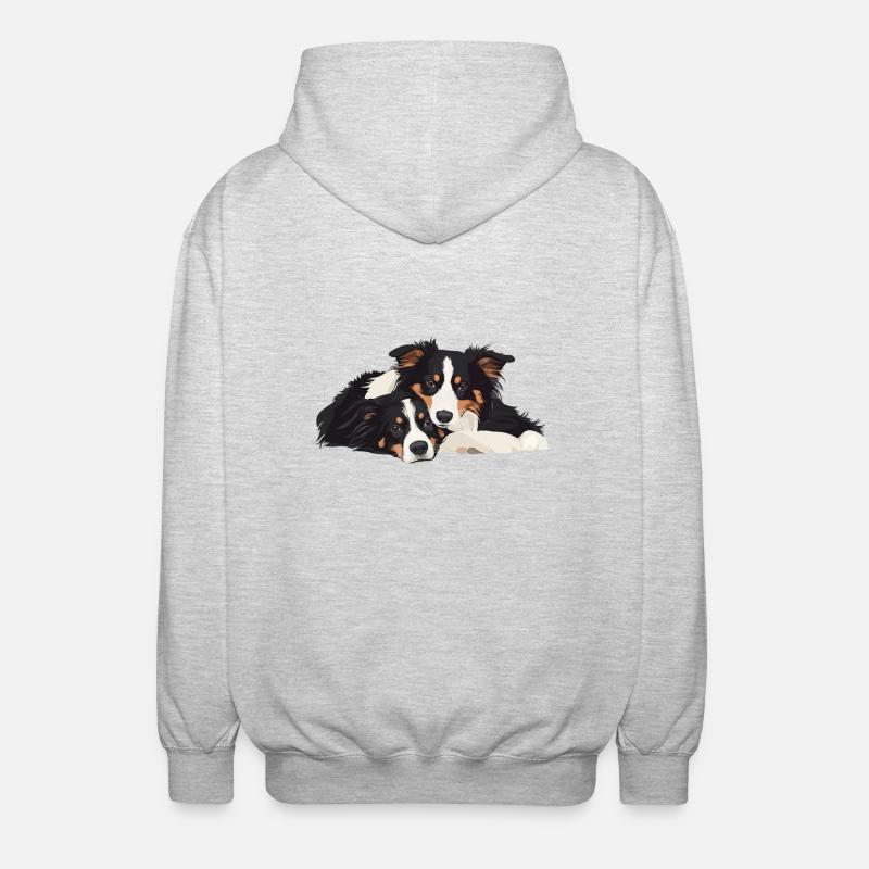 Australische Schäferhunde - Unisex Kapuzenjacke - Hellgrau meliert