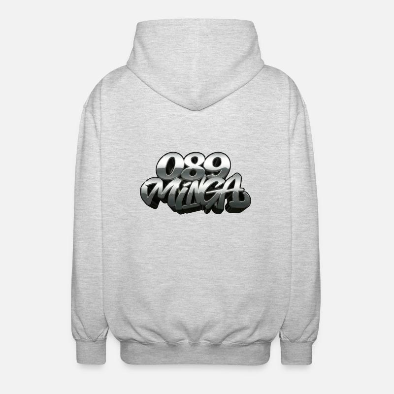 089 Minga Logo - Unisex Kapuzenjacke - Hellgrau meliert