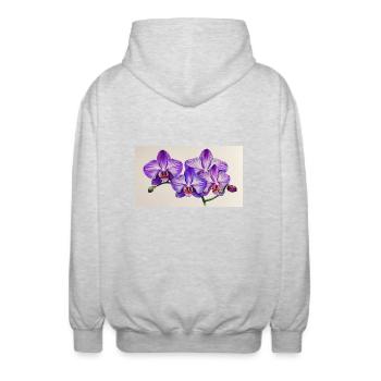 Orkedea lilas - Veste à capuche unisexe - gris clair chiné - Dos - AI Model Male 185 light (185cm)