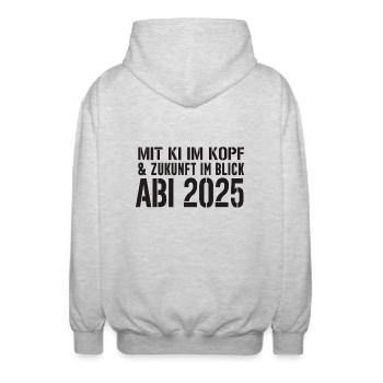 Degree AI - Unisex Hooded Jacket - light heather grey - Back - AI Model Male 185 light (185cm)
