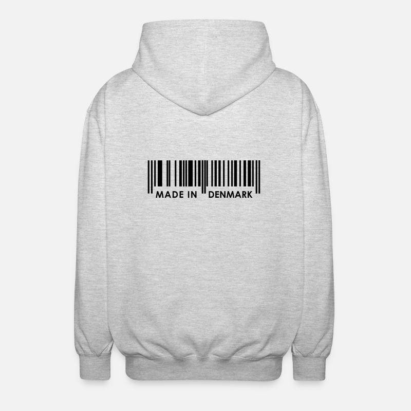 Bar Code Made in Denmark - Unisex Hooded Jacket - light heather grey