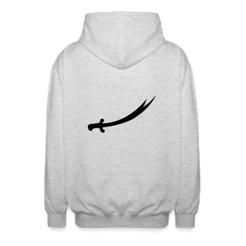 Hz Ali Kilinc - Unisex Hooded Jacket - light heather grey - Back - AI Model Male 185 light (185cm)