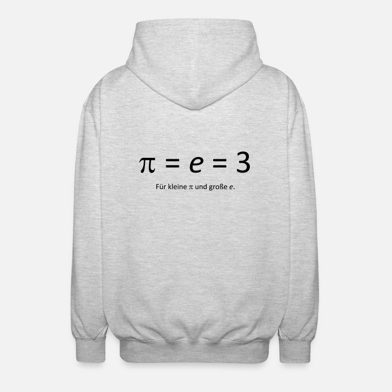 Pi = e = 3 - Unisex Kapuzenjacke - Hellgrau meliert