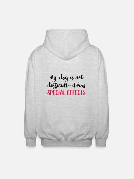 dog - Unisex Kapuzenjacke - Hellgrau meliert