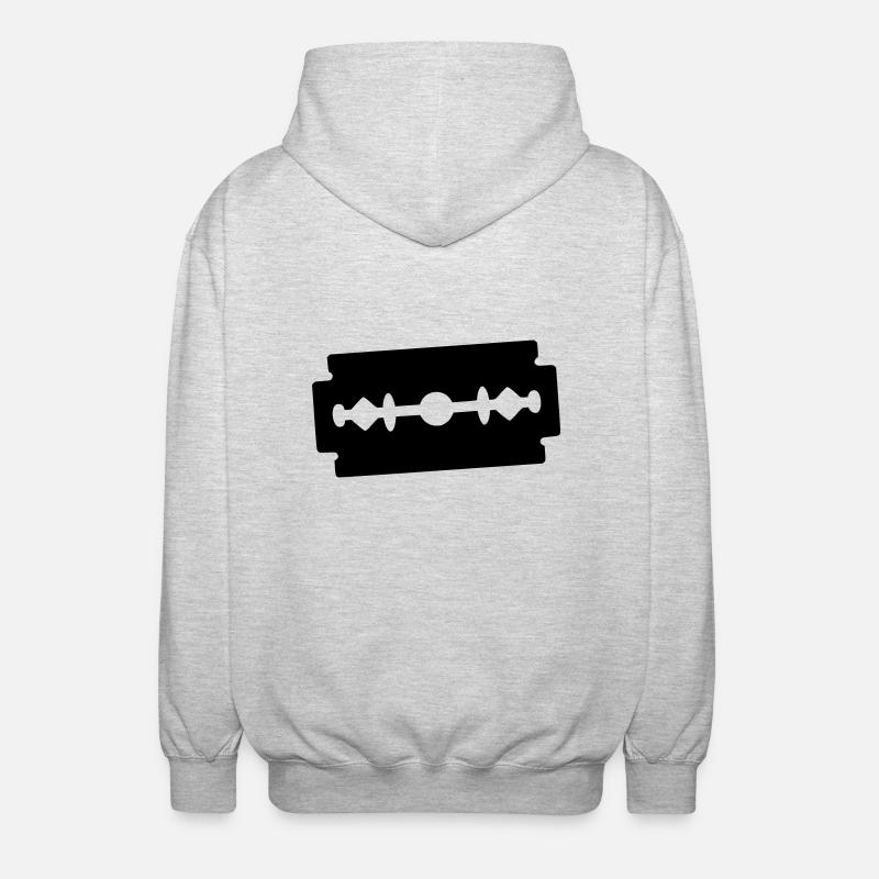 Rasierklinge Symbol - Unisex Kapuzenjacke - Hellgrau meliert