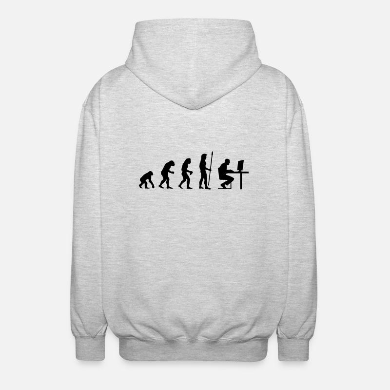 evolution_pc_3 - Unisex Hooded Jacket - light heather grey