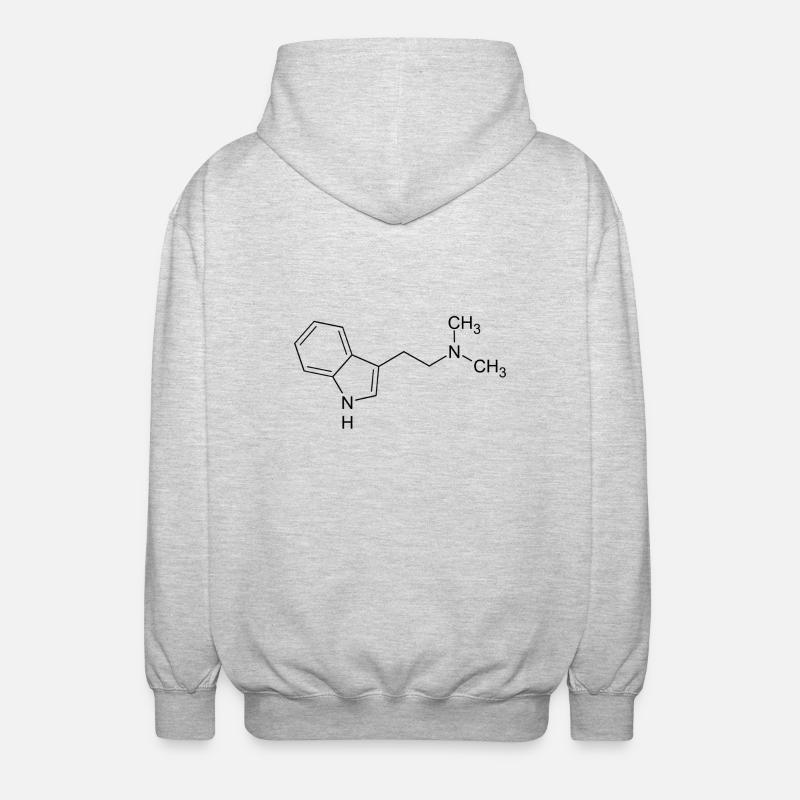 DMT dimethyltryptamine structural formula - Unisex Hooded Jacket - light heather grey