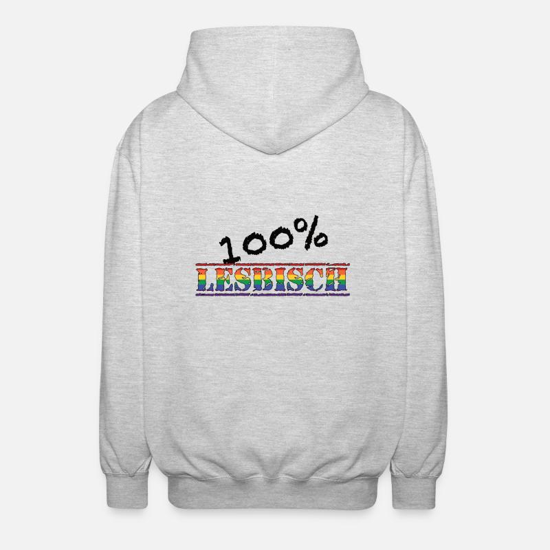 100% lesbisch 1 - Unisex Kapuzenjacke - Hellgrau meliert