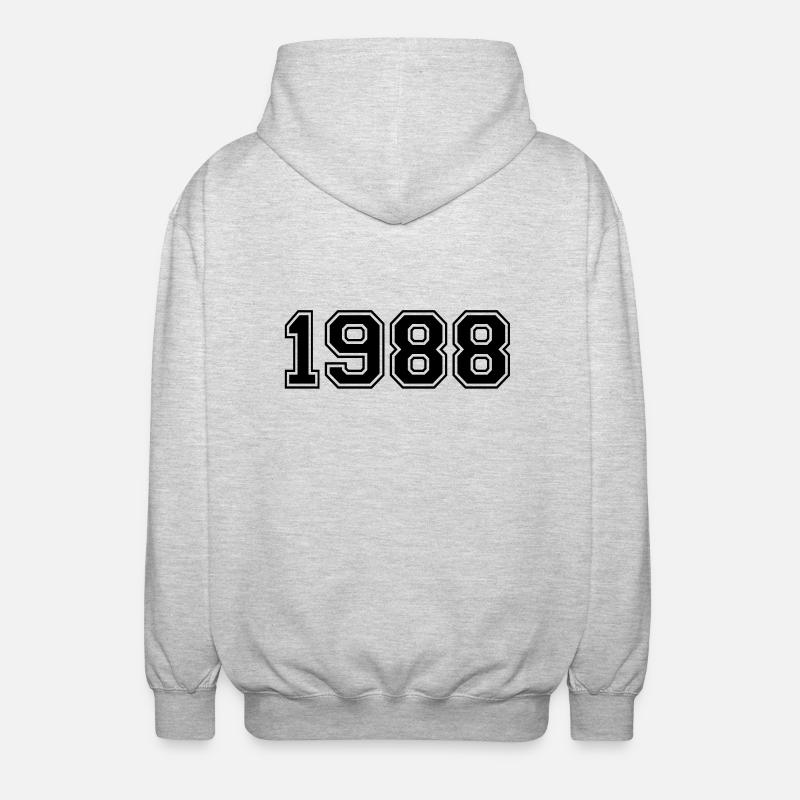 1988 - Veste à capuche unisexe - gris clair chiné