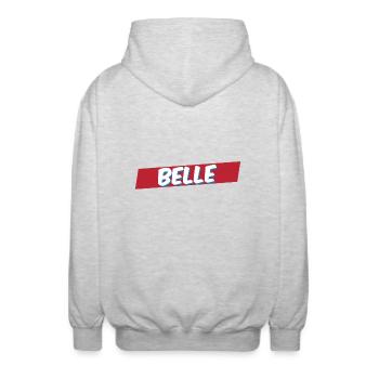 Beautiful - Unisex Hooded Jacket - light heather grey - Back - AI Model Male 185 light (185cm)
