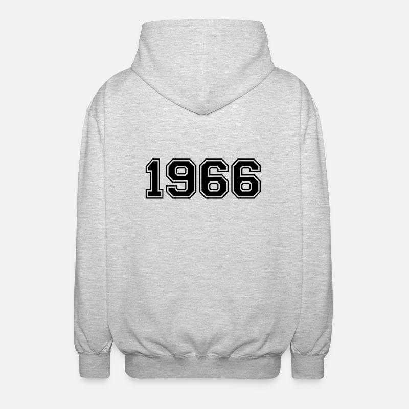 1966 - Veste à capuche unisexe - gris clair chiné