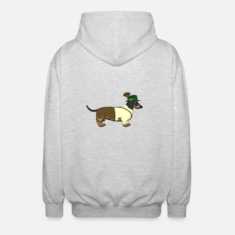 Teckel Bavière - Veste à capuche unisexe - gris clair chiné